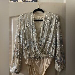 Sequin Long Sleeve Top